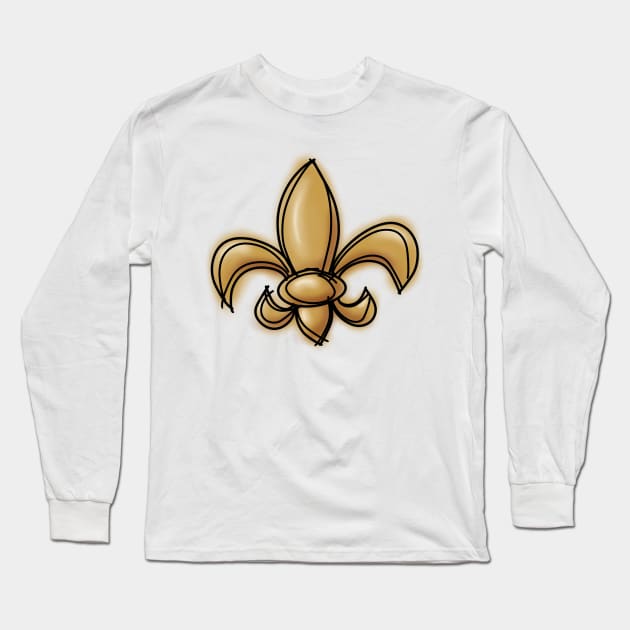 Fleur de Lis Long Sleeve T-Shirt by Sarah Rou